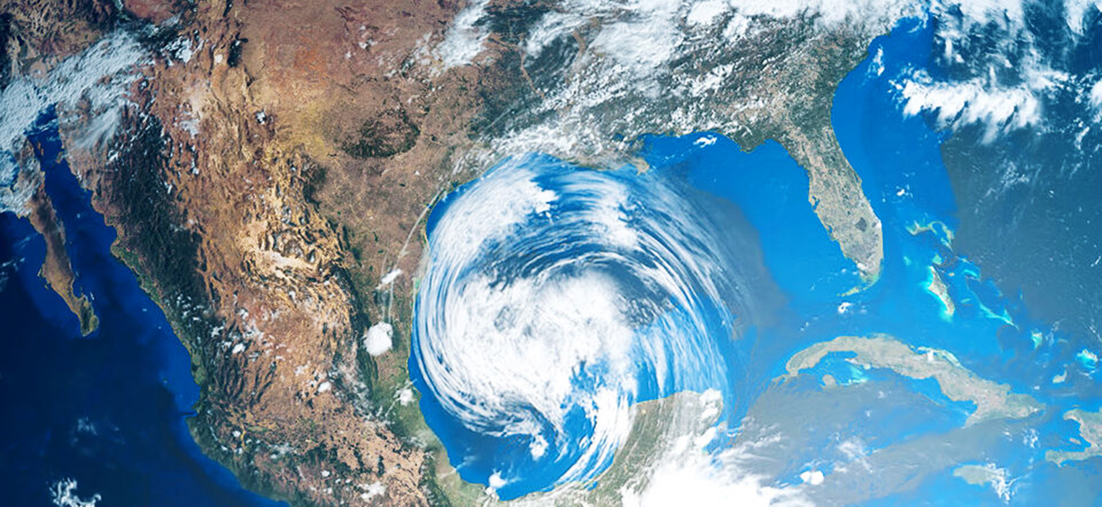 Satellite View of Hurricane in Gulf of Mexico